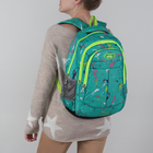 Рюкзак школьный, отдел на молнии, 3 наружных кармана, 2 боковые сетки, усиленная спинка, цвет бирюзовый - Фото 1