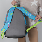 Рюкзак школьный, отдел на молнии, 3 наружных кармана, 2 боковые сетки, усиленная спинка, цвет голубой - Фото 3