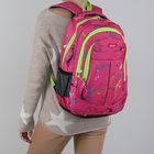 Рюкзак школьный, отдел на молнии, 3 наружных кармана, 2 боковые сетки, усиленная спинка, цвет малиновый - Фото 1