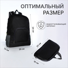 Рюкзак складной, отдел на молнии, наружный карман, 2 боковых кармана, цвет чёрный - Фото 2