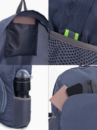 Рюкзак складной на молнии, с сетчатыми карманами, размер 32×10×41 см, синий - Фото 4