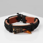 Браслет кожаный «Клык», чёрно-коричневый, d=7 см - Фото 3