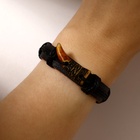 Браслет кожаный «Клык», чёрно-коричневый, d=7 см - Фото 2