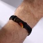 Браслет кожаный «Клык», чёрно-коричневый, d=7 см - Фото 4