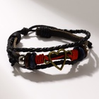 Браслет кожа «Стиль» сердце, чёрно-красный, d=7 см - Фото 1