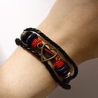 Браслет кожаный «Стиль. Сердце», d=7 см, чёрный, красный - Фото 2