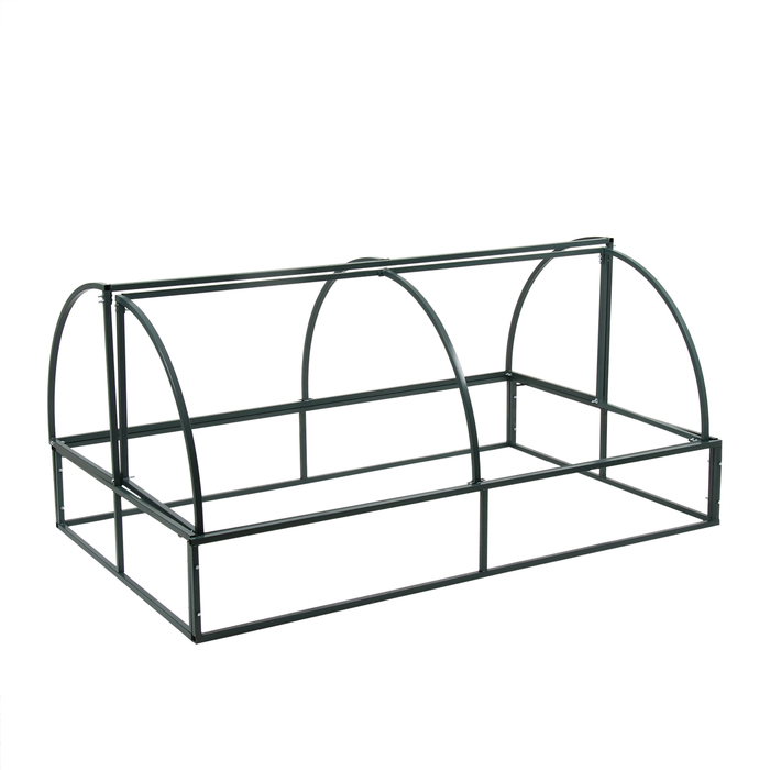 Теплица (каркас) «Хлебница», 2×0.9×1.1 м, металлическая, профиль 20×20 мм, без поликарбоната, МИКС