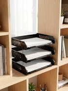 Набор лотков для бумаг Стамм «Сити», А4, горизонтальный, на металлических стержнях, 3 отделения, чёрный 1889776 - фото 7480302