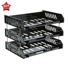 Набор лотков для бумаг Стамм «Сити», А4, горизонтальный, на металлических стержнях, 3 отделения, чёрный 1889776 - фото 7480303