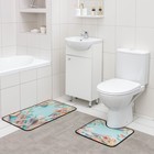 Набор ковриков для ванной и туалета Доляна «Ракушки», 2 шт: 40×45, 45×75 см - фото 8525989