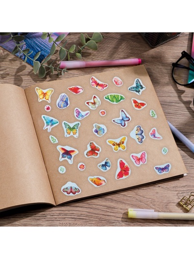 Наклейки детские бумажные «Бабочки», 11 × 15.5 см