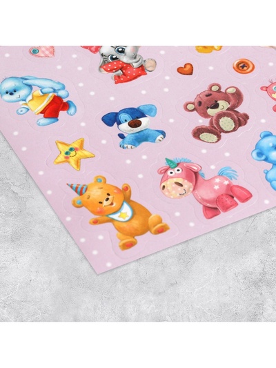 Наклейки детские бумажные «Любимые игрушки», 11 х 16 см