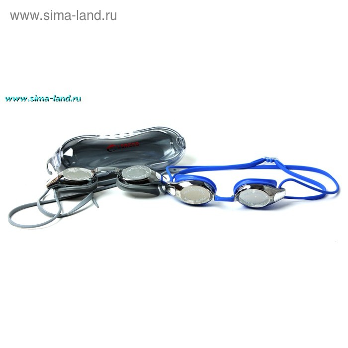 Очки для плавания с регулируемой переносицей, в пластиковой упаковке. Зеркальные, силикон, 5 цветов - Фото 1