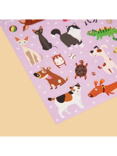 Наклейки детские бумажные «Домашние любимцы», 11 х 16 см