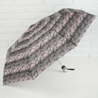 Зонт полуавтоматический «Кольца», 3 сложения, 8 спиц, R = 55 см, серый/розовый - Фото 1