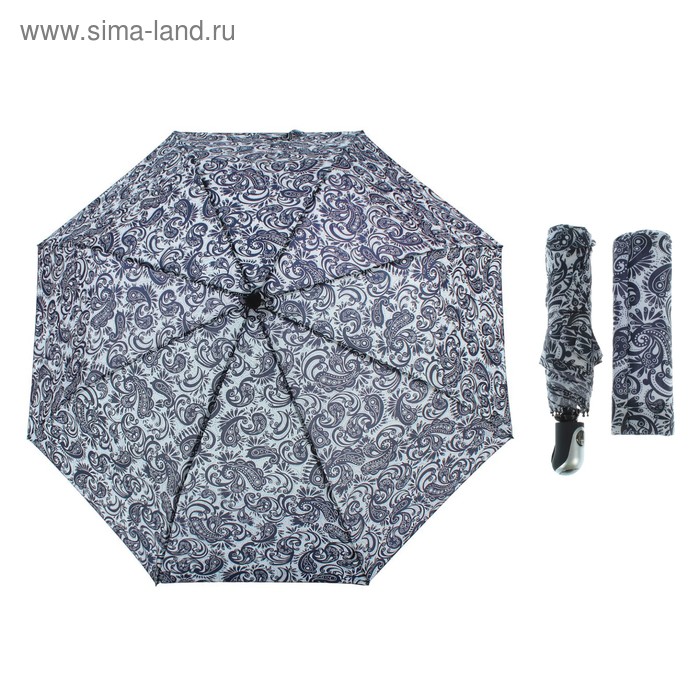 Зонт полуавтоматический «Огурцы», 3 сложения, 8 спиц, R = 55 см, цвет чёрный/белый