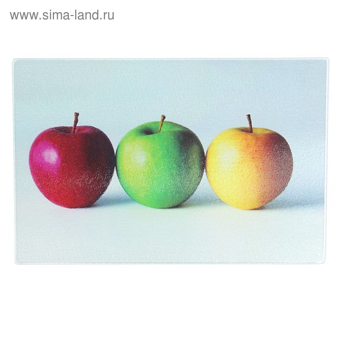 Доска разделочная стеклянная Доляна «Яблоки», 30×20 см - Фото 1