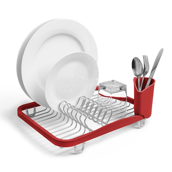 Сушилка для посуды Sinkin, красная, никель - фото 1886224730