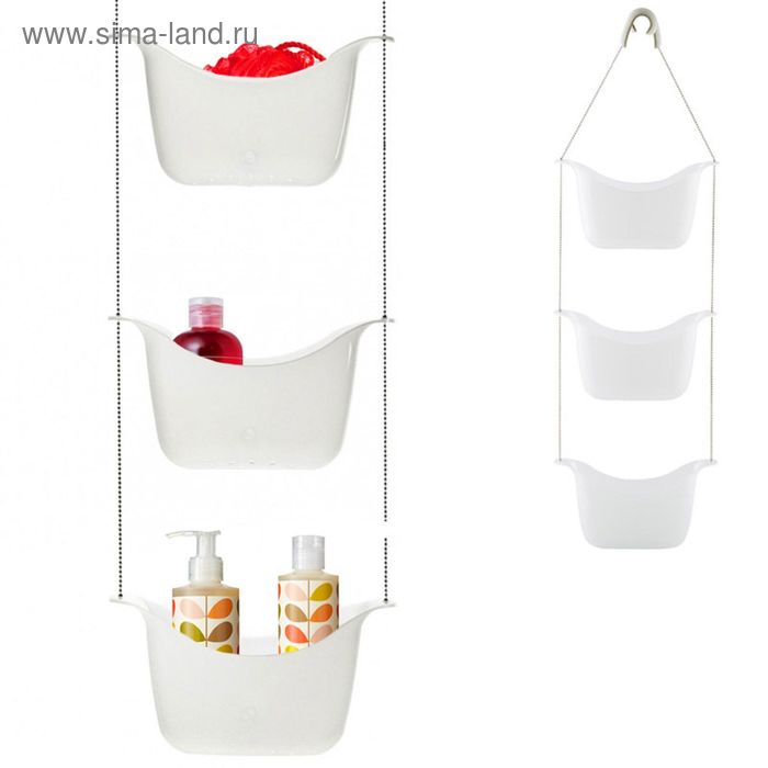 Органайзер для душа Bask, белый - Фото 1