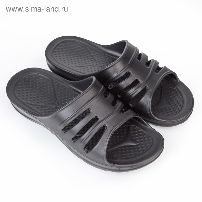Сланцы мужские «Тайм» цвет чёрный, размер 42-43 - Фото 1