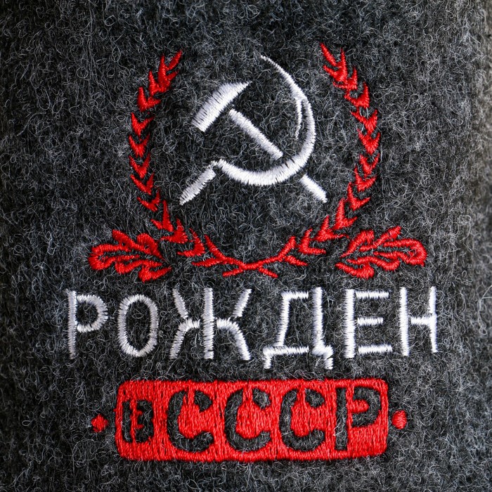 Тапочки банные с вышивкой "Рождён в СССР" - фото 1905393979