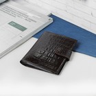 Обложка для автодокументов и паспорта, кайман, цвет коричневый - Фото 1