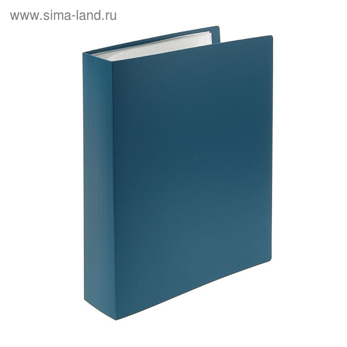 Папка с 100 прозрачными вкладышами А4, 800 мкм, синяя - Фото 1