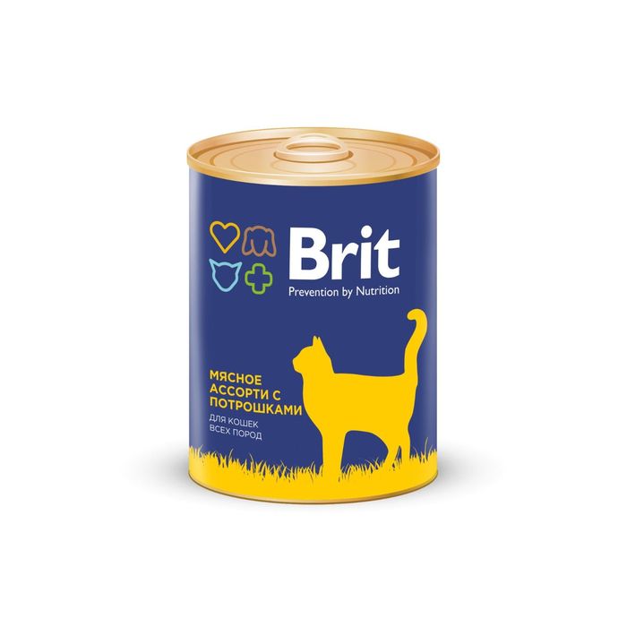 Консервы Brit Premium для кошек, мясное ассорти  с потрошками, 340 г