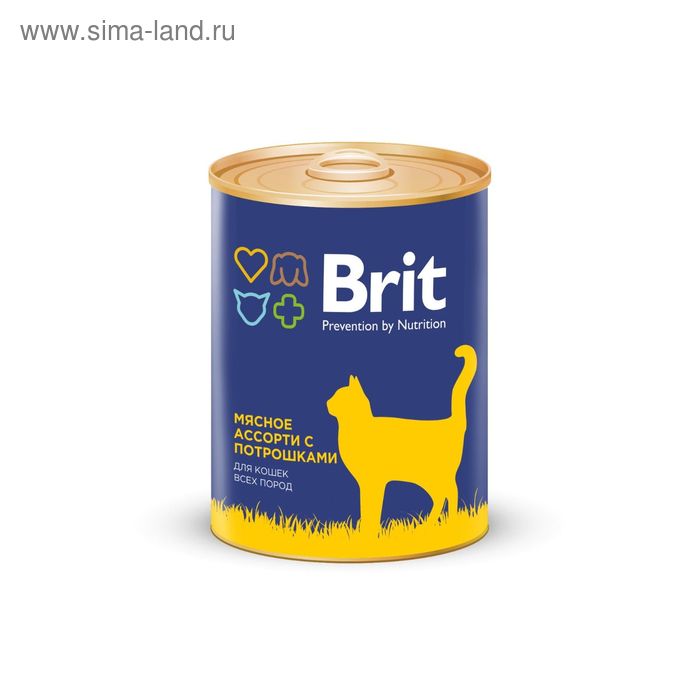Консервы Brit Premium для кошек, мясное ассорти  с потрошками, 340 г - Фото 1