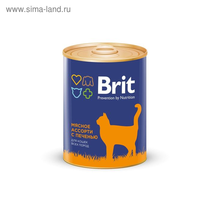 Консервы Brit Premium для кошек, мясное ассорти с печенью, 340 г - Фото 1