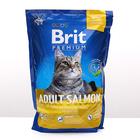 Сухой корм Brit Premium Сat adult salmon для кошек, лосось, 1.5 кг - Фото 1