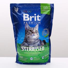 Сухой корм Brit Premium Сat Sterilised для стерилизованных кошек, курица+печень, 1.5 кг