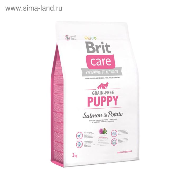 Сухой корм Brit Care Dog salmon рuppy для щенков, лосось, 3 кг. - Фото 1