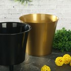 Кашпо для цветов со вставкой «Арте», 1,2 л, цвет золото-чёрный - Фото 2