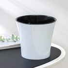 Кашпо для цветов со вставкой Santino «Арте», 2 л, пластик, бело-чёрное - Фото 2