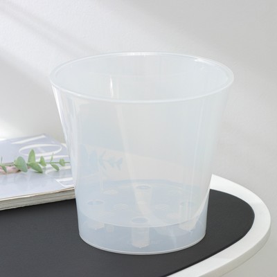 Кашпо для цветов со вставкой Santino «Арте», 3.5 л, пластик, прозрачное