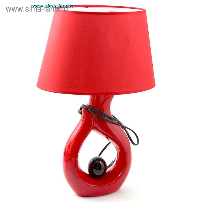 светильник керамика графика красная 50 см + АБАЖУР (бокс 12 шт) - Фото 1