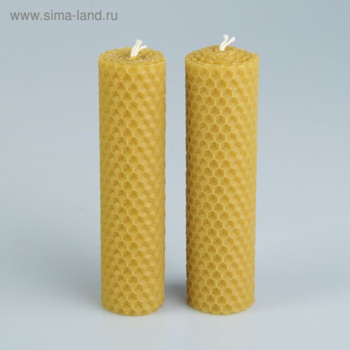 Набор свечей из вощины медовой 13 см, 2 шт 8 марта - Фото 1