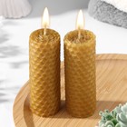 Набор свечей из вощины медовой с добавлением эфирного масла "Можжевельник" 8 см, 2 шт - фото 10861901