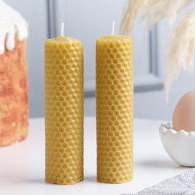 Набор свечей из вощины медовой 13 см, 2 шт 