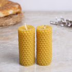 Набор свечей из вощины медовой с добавлением эфирного масла "Апельсин" 8 см, 2 шт  Со Светло - Фото 2
