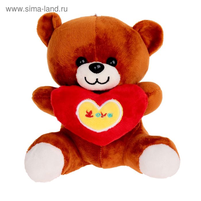 Мягкая игрушка "Медведь с сердцем", цвета МИКС, 17 см - Фото 1