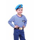 Детский костюм военного "ВДВ", тельняшка, голубой берет, ремень, рост 116 см - Фото 1