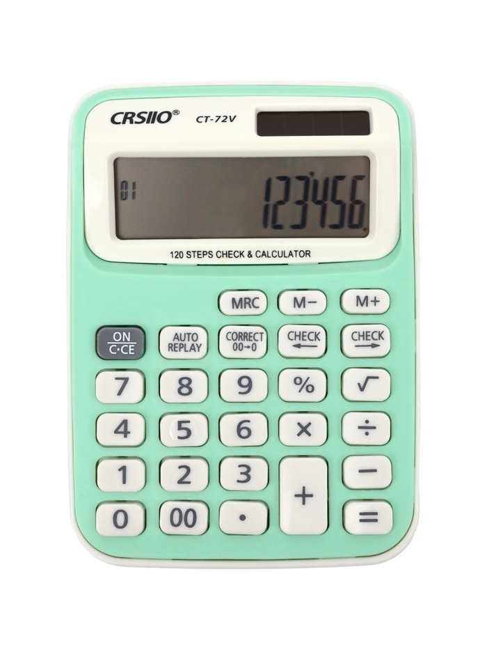 Калькулятор настольный 12-разрядный CT-72V, зелёный - Фото 1