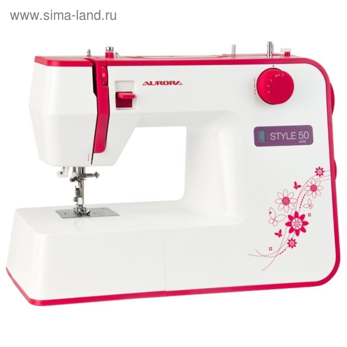 Швейная машина Aurora Style 50, 70 Вт, 12 операций, автомат, бело-розовая - Фото 1