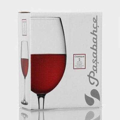 Бокалы для вина Paşabahçe Classique, 445 мл, набор 2 шт., стекло, прозрачные