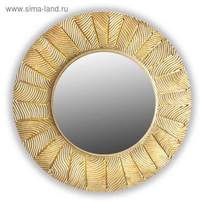 Зеркало SUNSHINE, древесина, золотистое 90х90х6 см - Фото 1