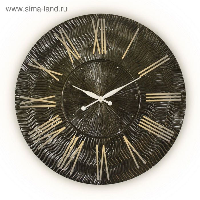 Часы TWINKLE, древесина, чёрный лак 90х90х6 см - Фото 1