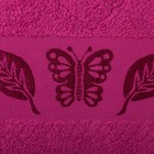 Комплект махровых полотенец в коробке Fiesta Cotonn Butterfly, 50х90, 70х130 см, цвет малиновый - Фото 3