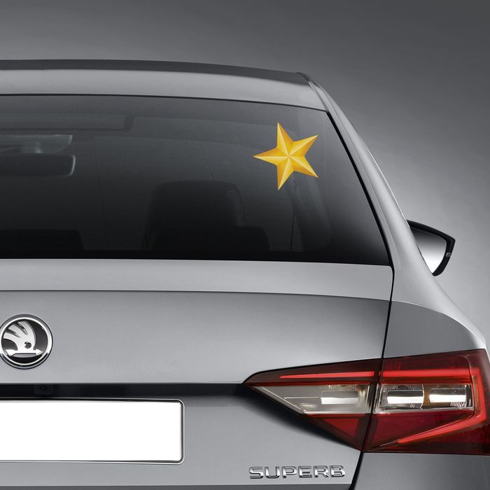 Наклейка на авто "Золотая звезда" 75х75мм